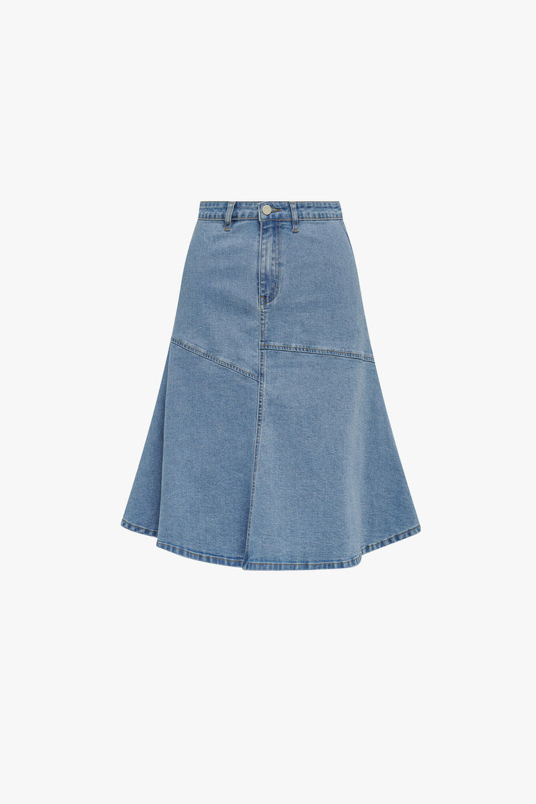 Blue denim skirt
