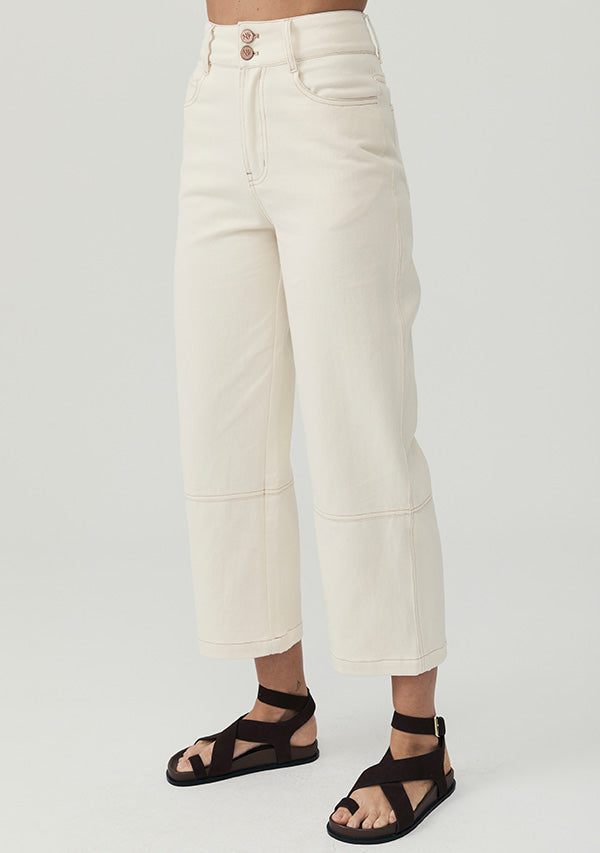 Lucia Denim Pants in Ivory