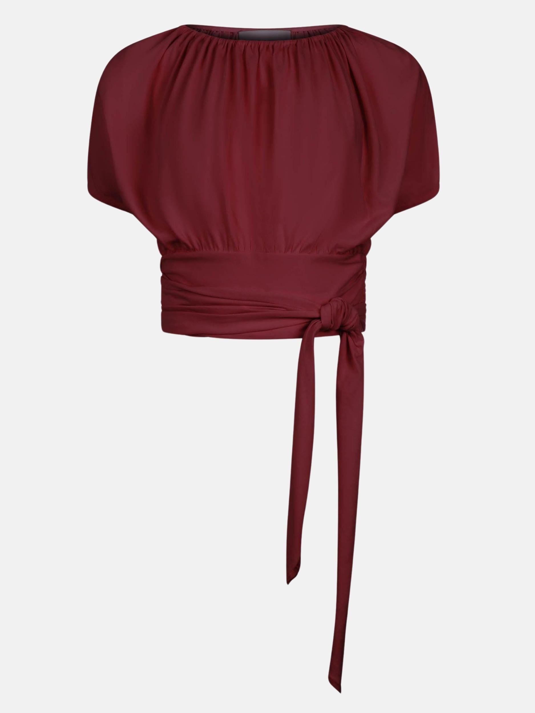 Mai Tie Short Sleeve Top in Figue