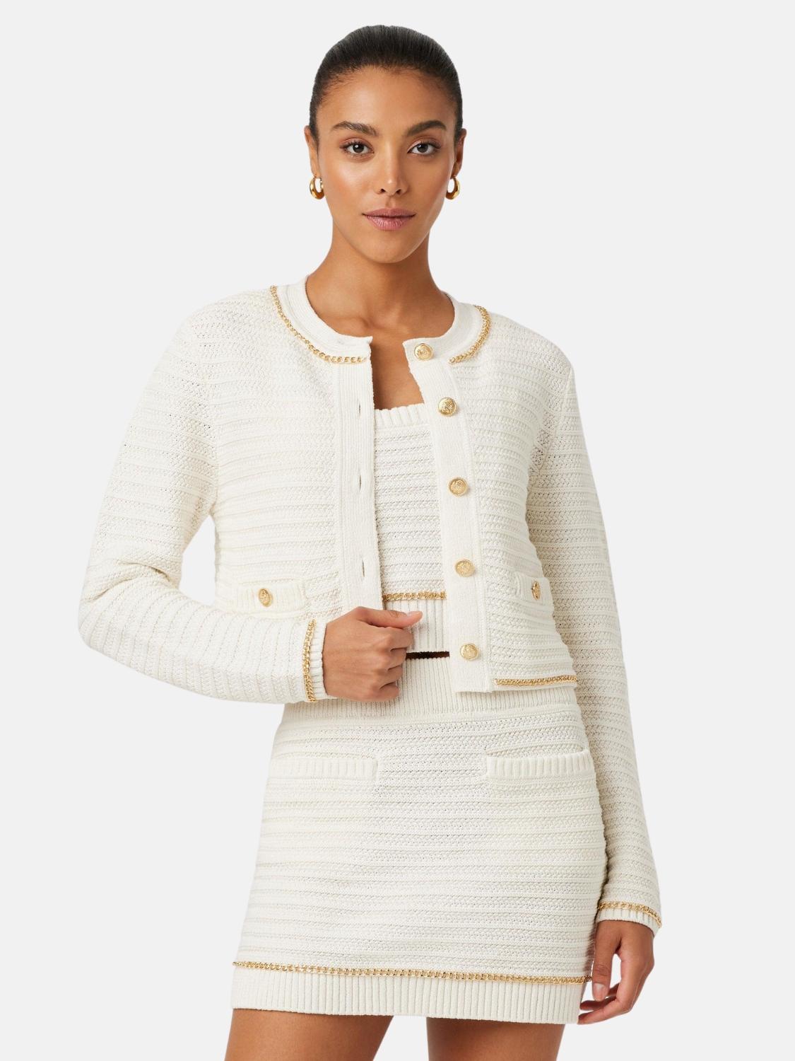 Cecilia Cropped Textured Knit Jacket