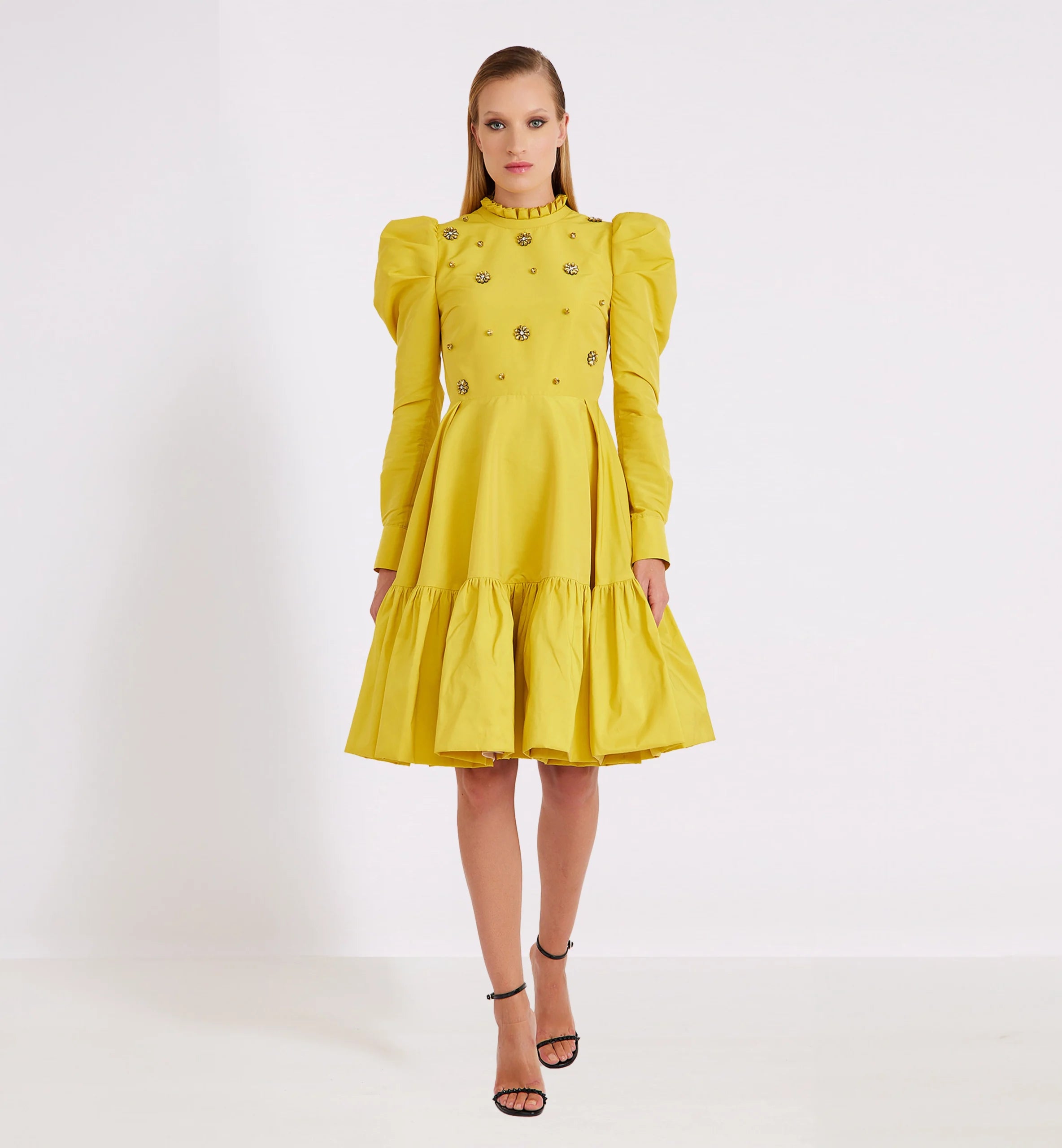 Taffeta and Diamond Dress in Yellow