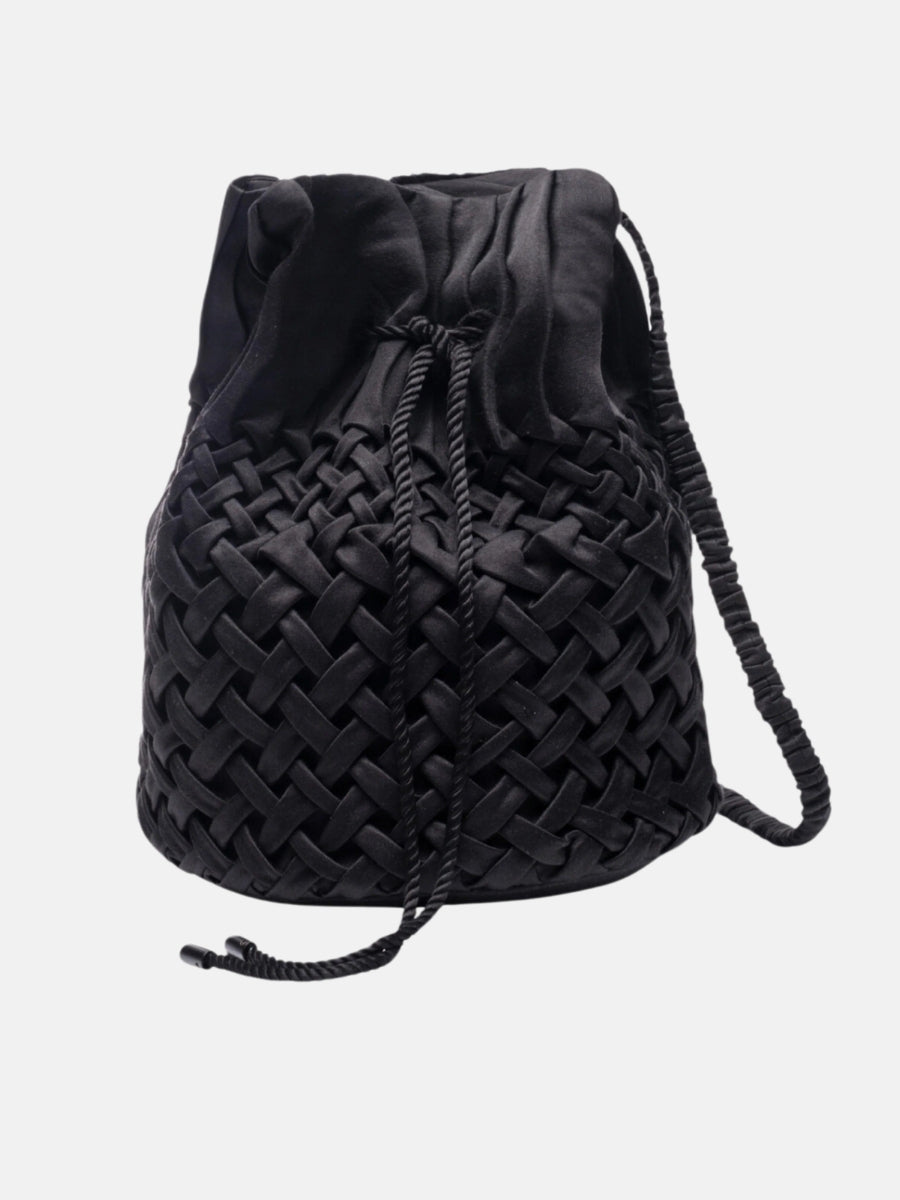Vasa Smocked Backpack in Black