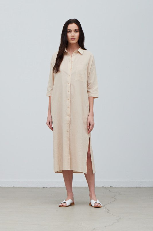 Breeze Button Down Shirt Dress