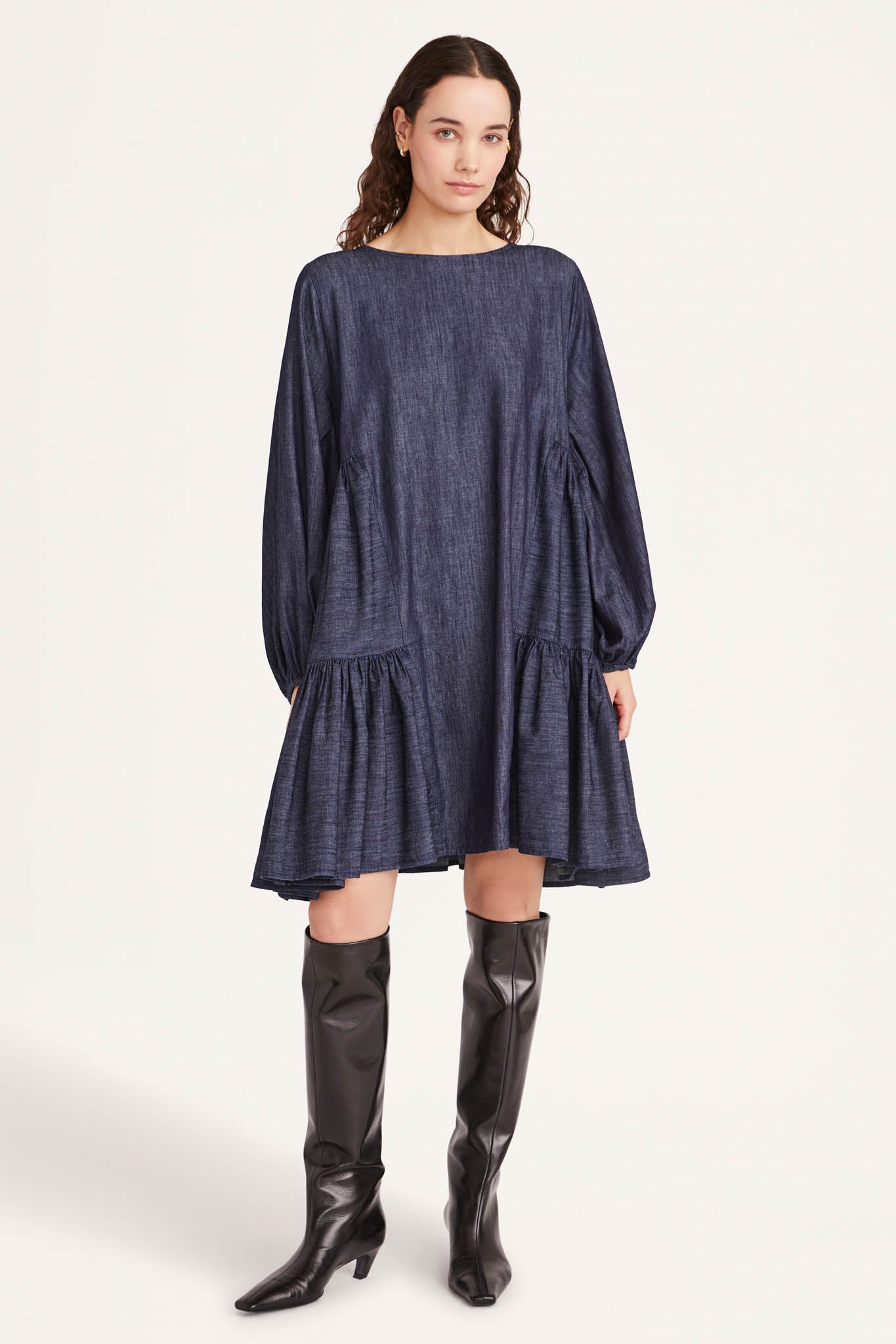 Byward Dress in Dark Denim