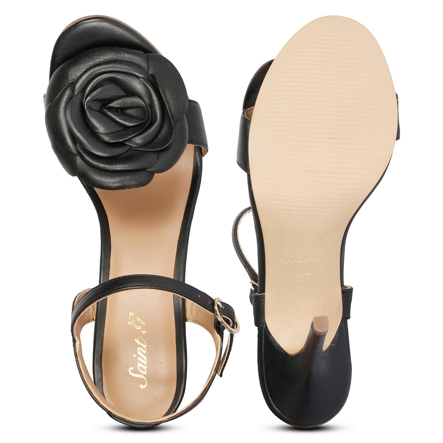 Hailey Black Strap Sandals