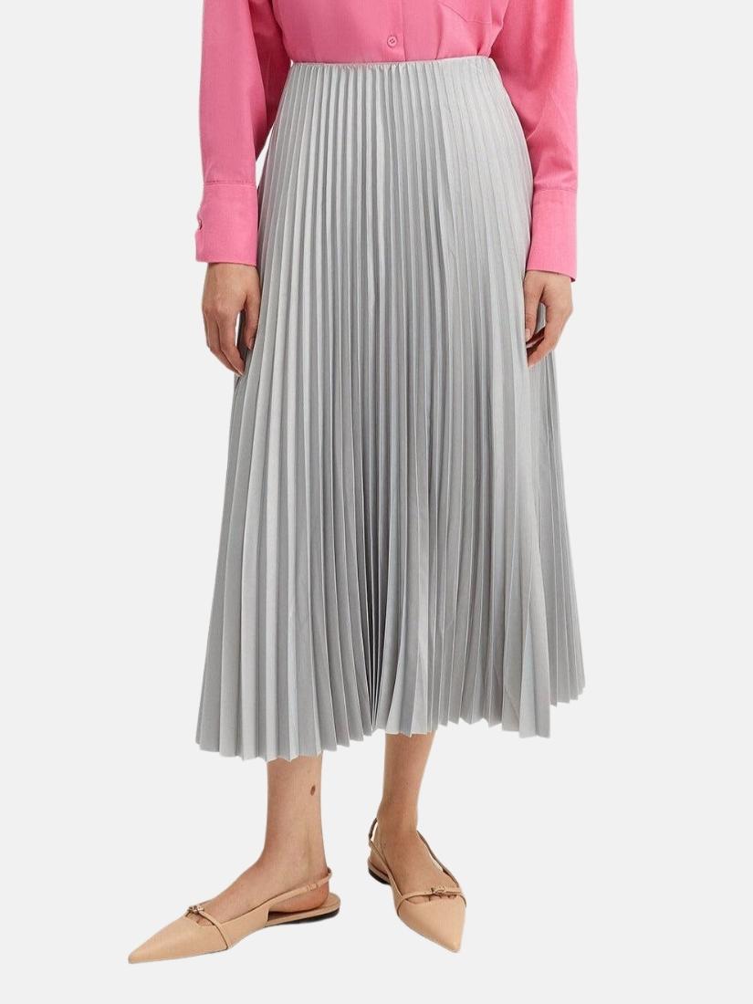 Pleated Satin Skirt
