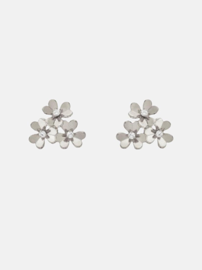 Triple Flat Flower Studs