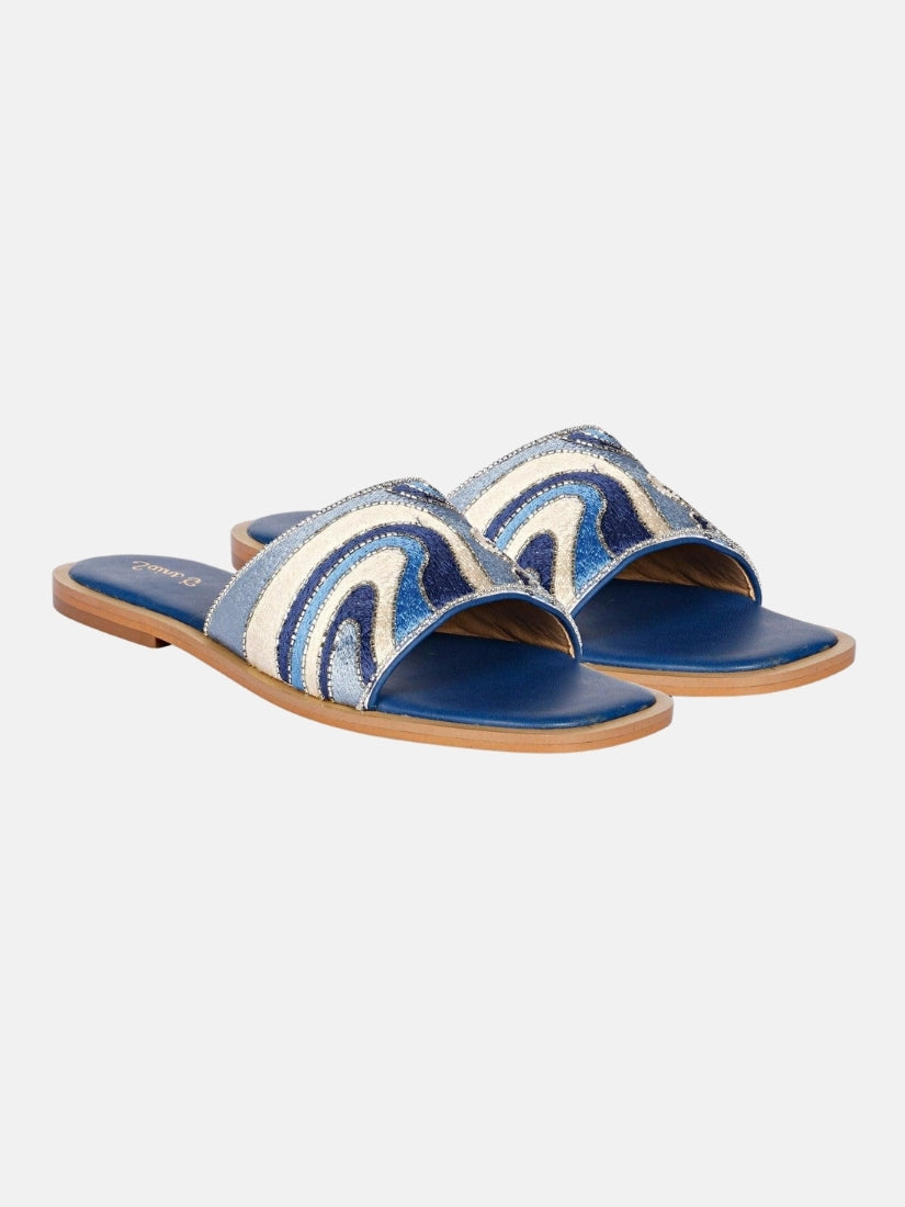 Giorgia Flat Sandals in Blue