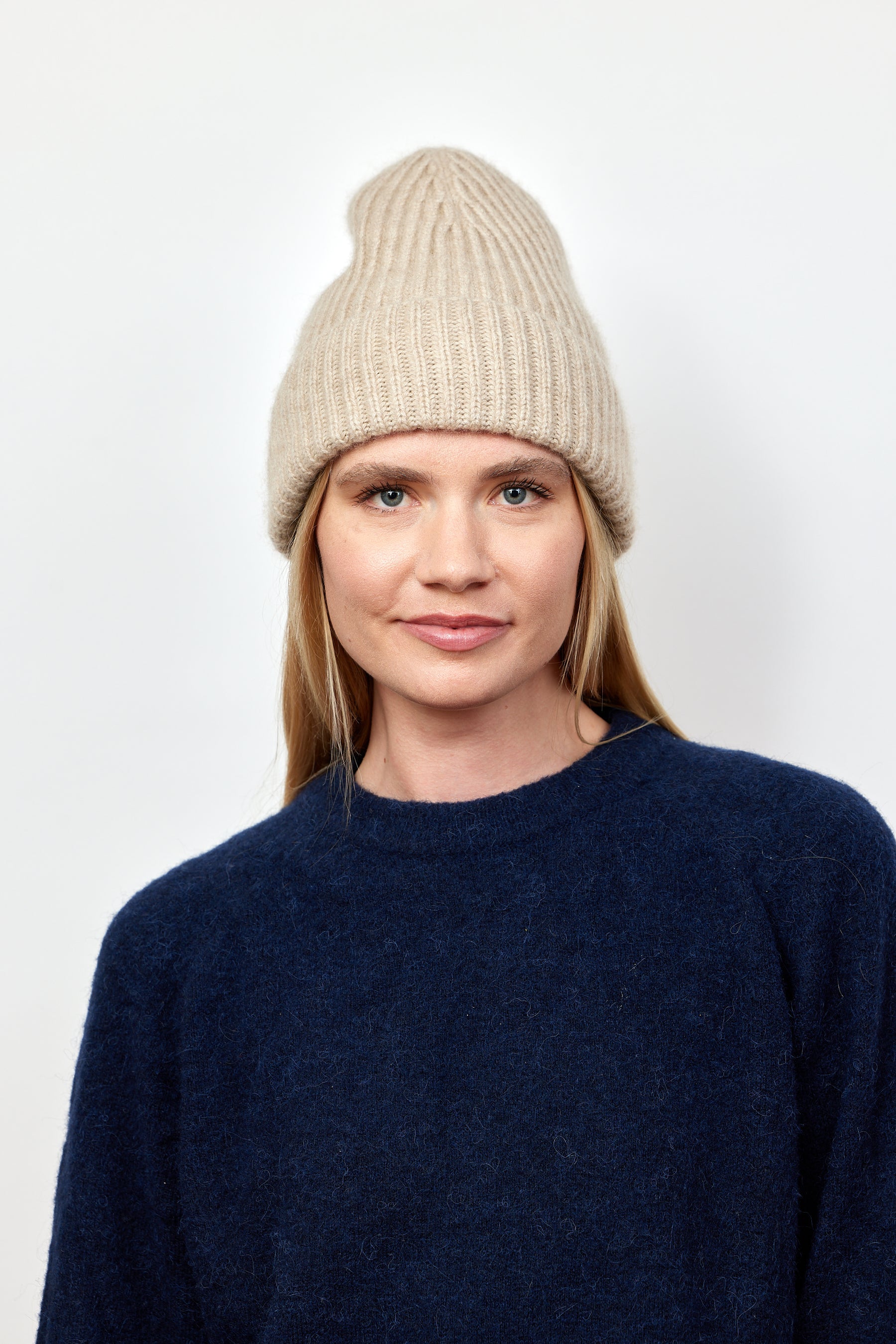 Cashmere Rib Beanie Oatmeal