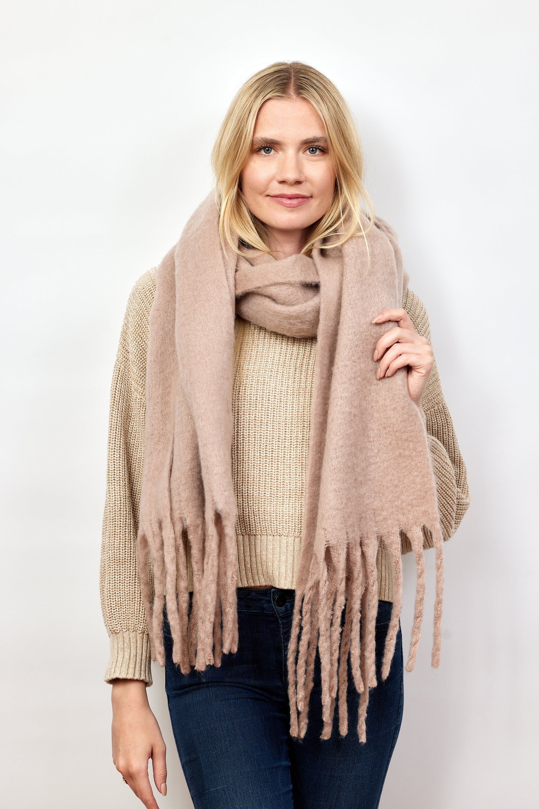 Chic Solid Scarf- Taupe