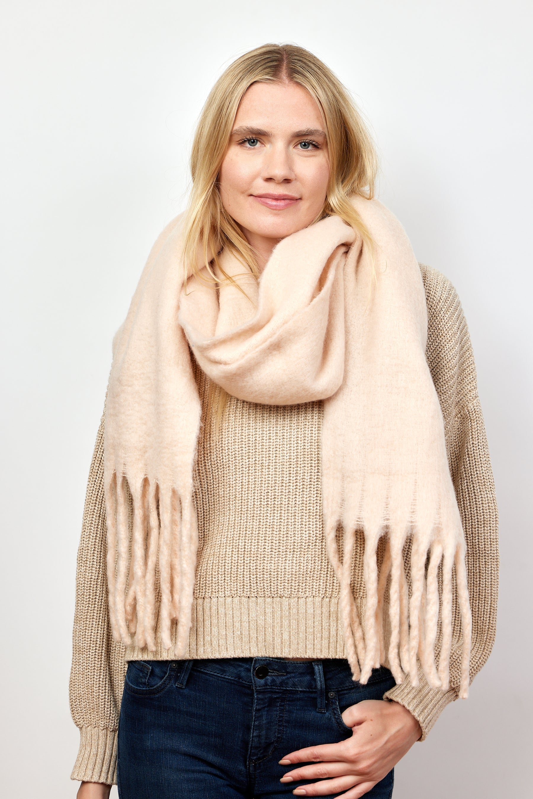 Chic Solid Scarf Blush