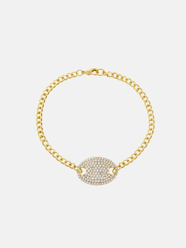 Pave Mariner Pendant Chain Bracelet