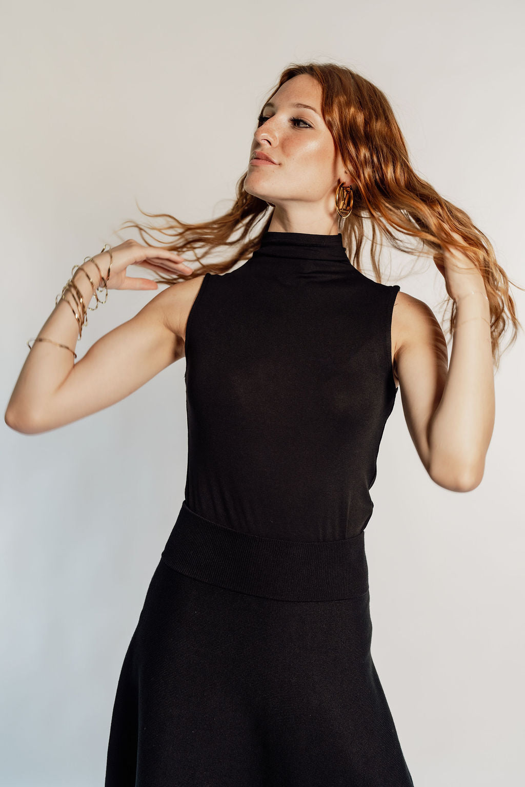 Sleeveless Turtleneck Top