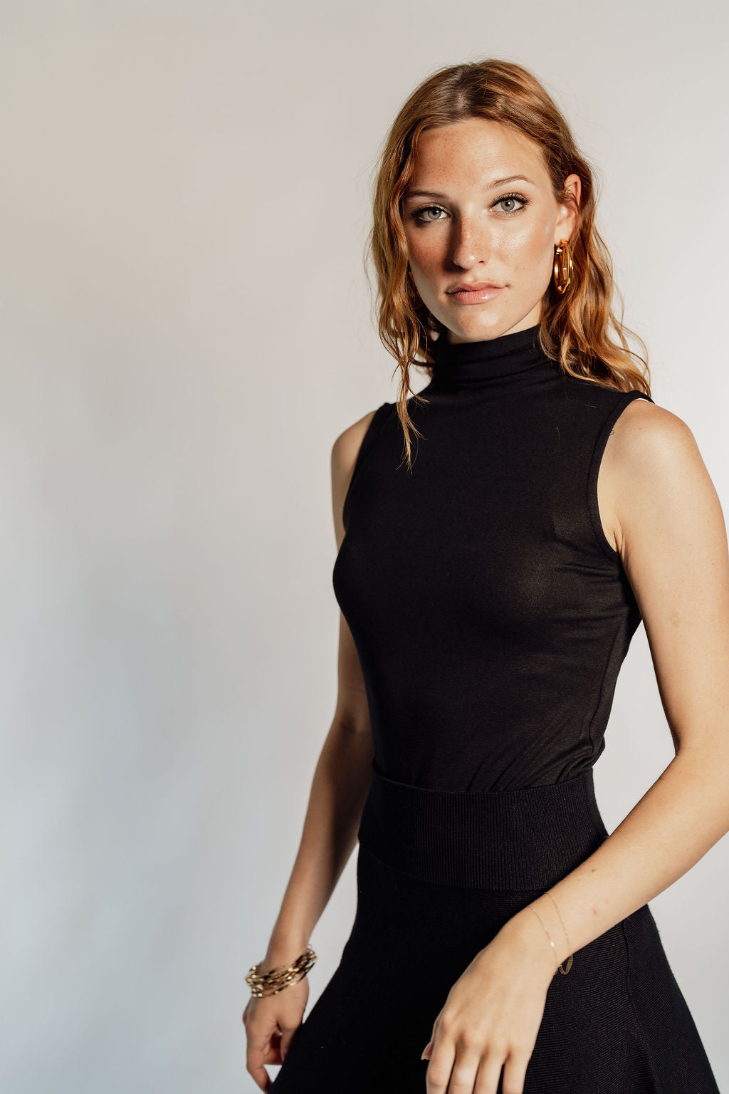Sleeveless Turtleneck Top