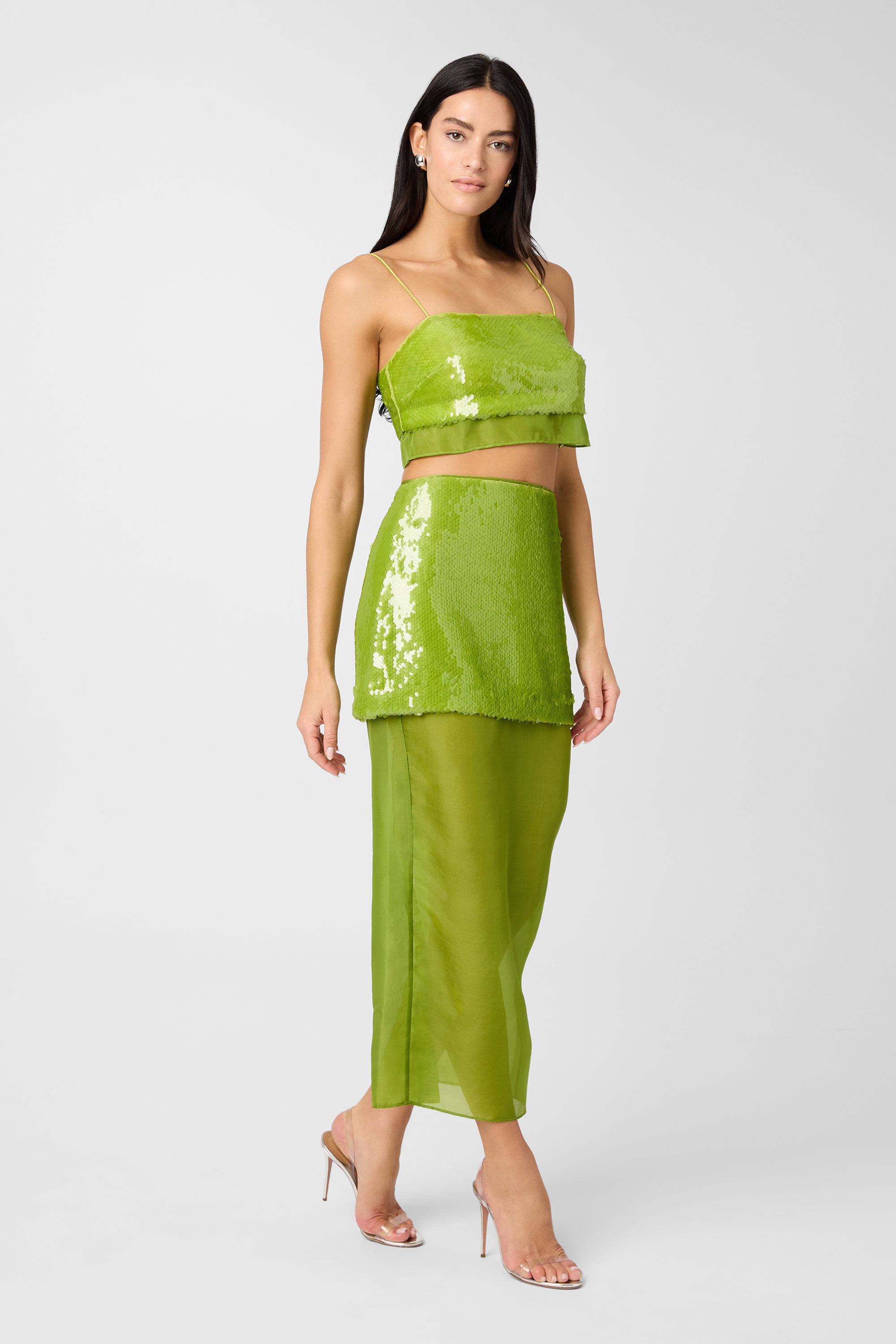 Aurora Organza Layered Midi Skirt