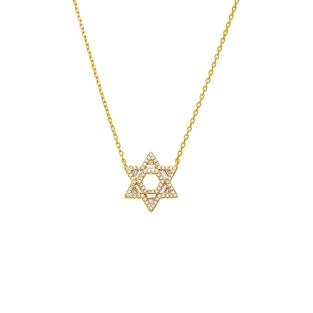 Pave Large Star Of David Pendant Necklace