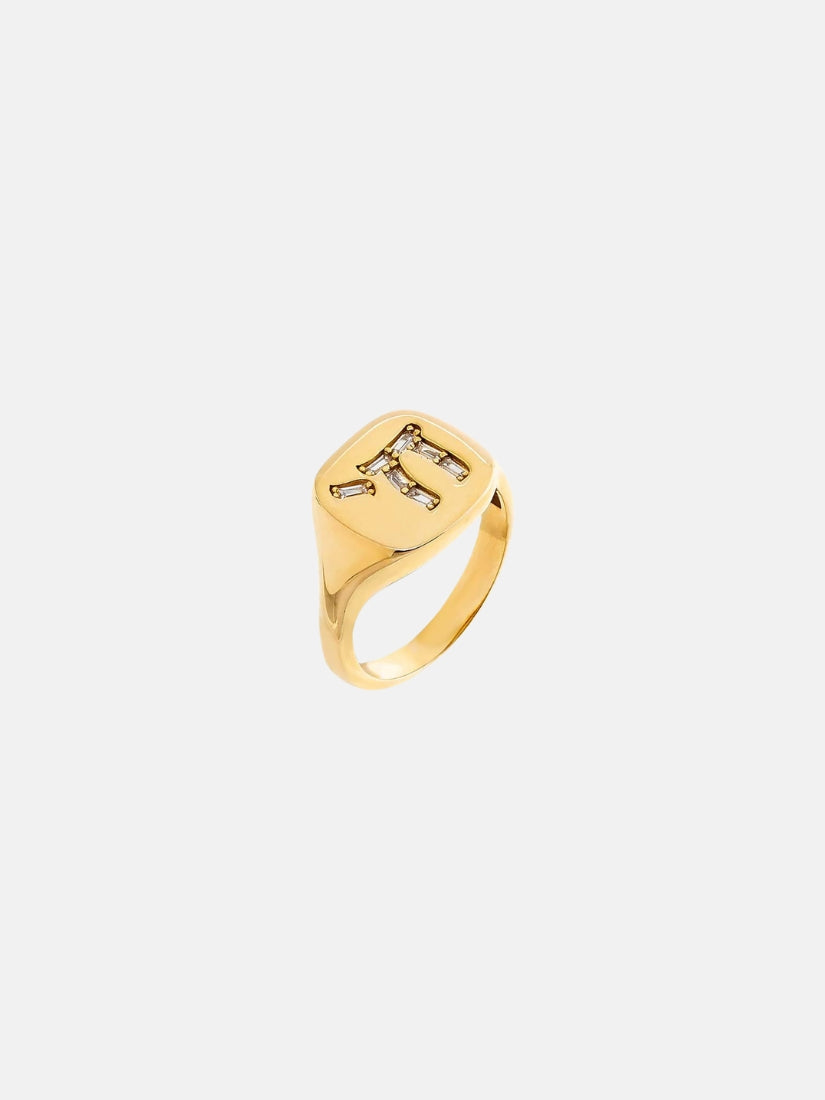 Baguette Chai Signet Pinky Ring
