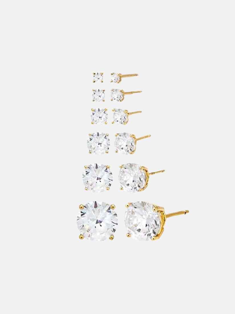 7 Days Of The Week Solitaire Earring Combo Set
