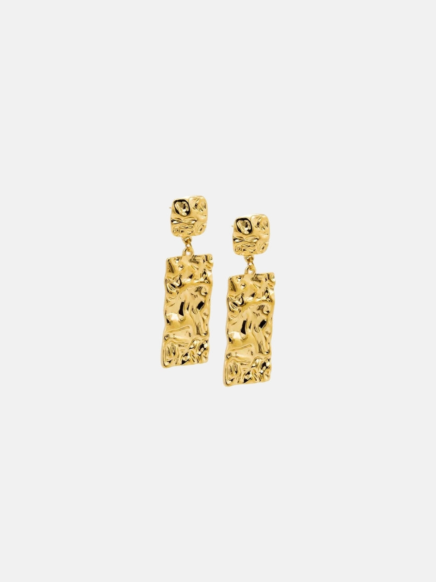 Indented Statement Drop Stud Earring