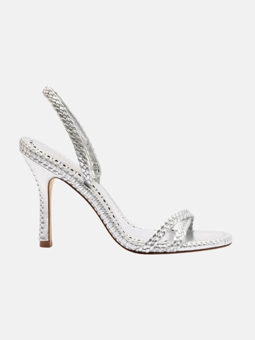 Annie Sandal In Silver Metallic Leather