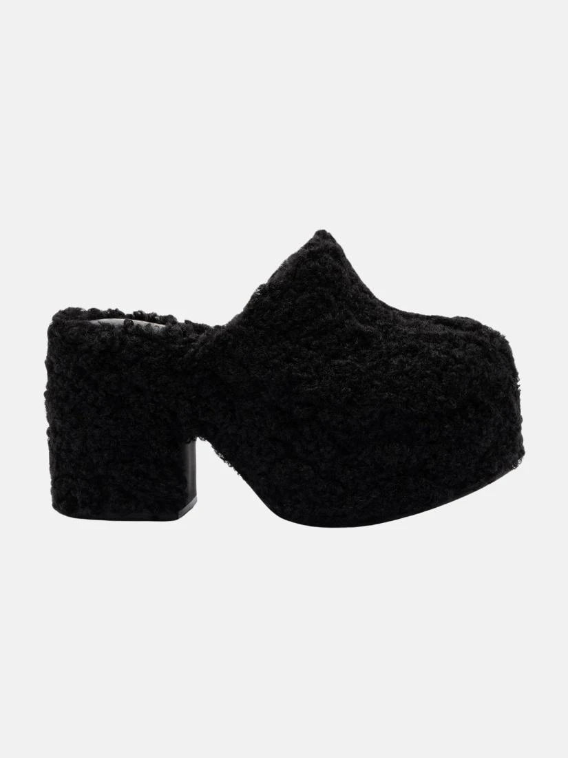 Miso Clog In Black Shearling