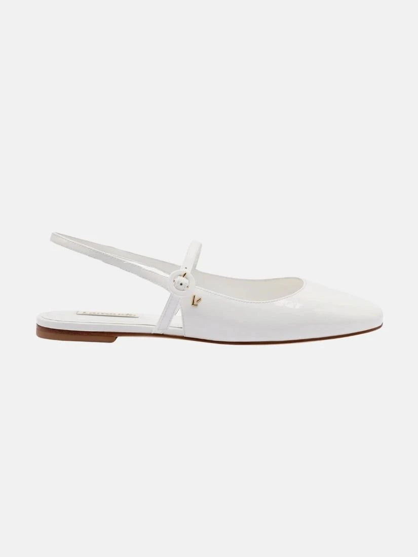 Georgina Ballet Flat In White Patent Leather