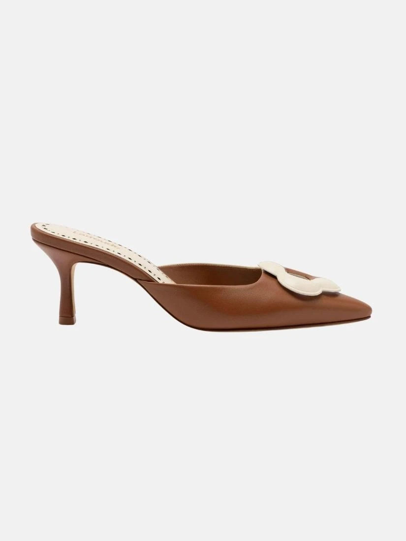 Flora Pump In Caramel and Ivory Leather