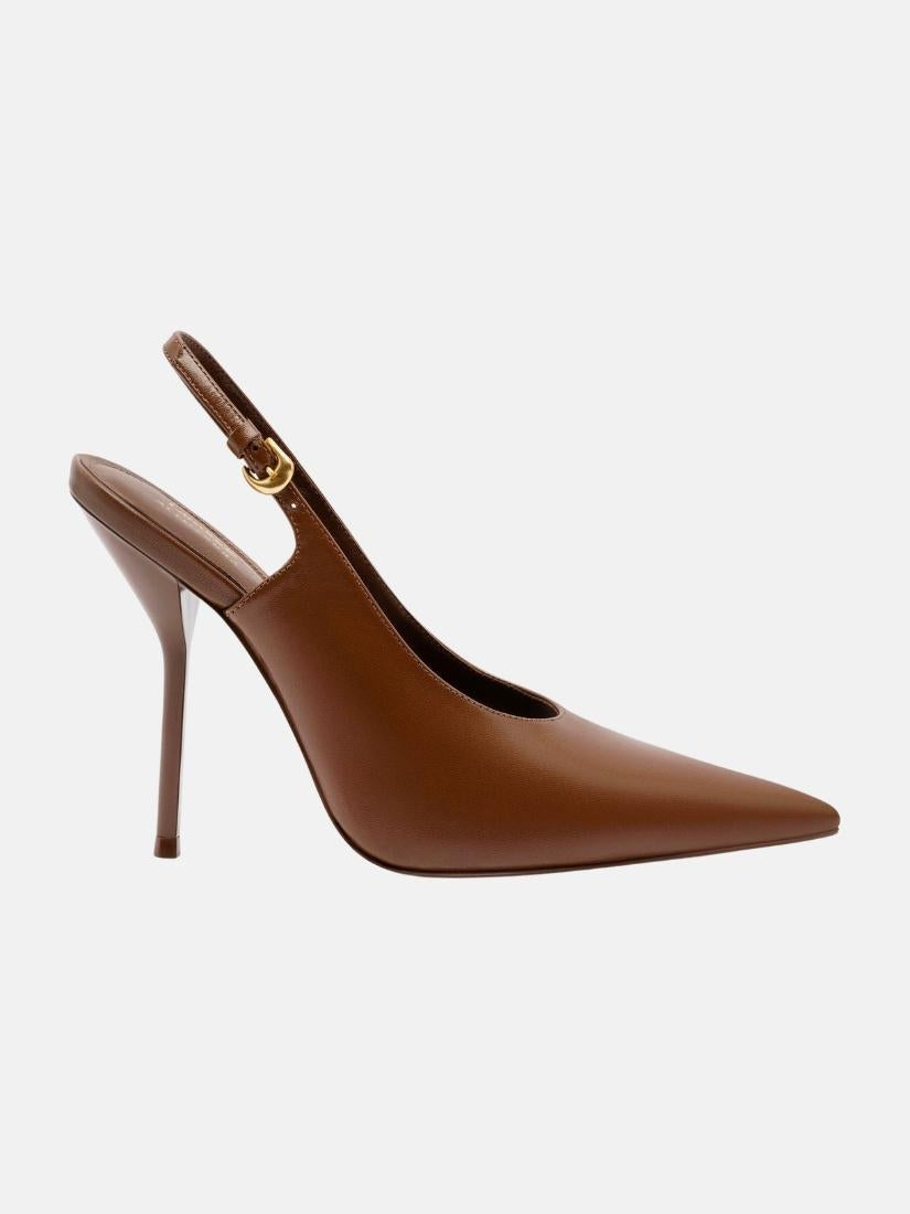Larroudé x Altuzarra Pump In Burnt Umber Leather