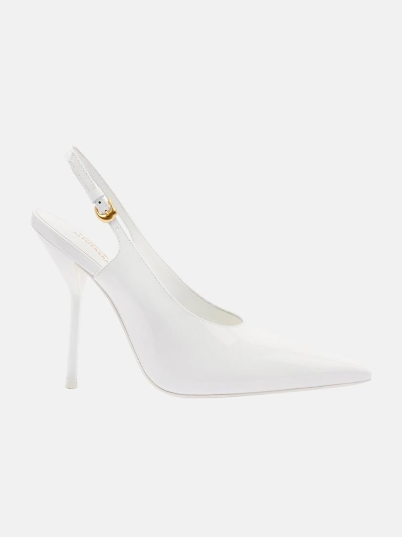 Larroudé x Altuzarra Pump In White Patent Leather