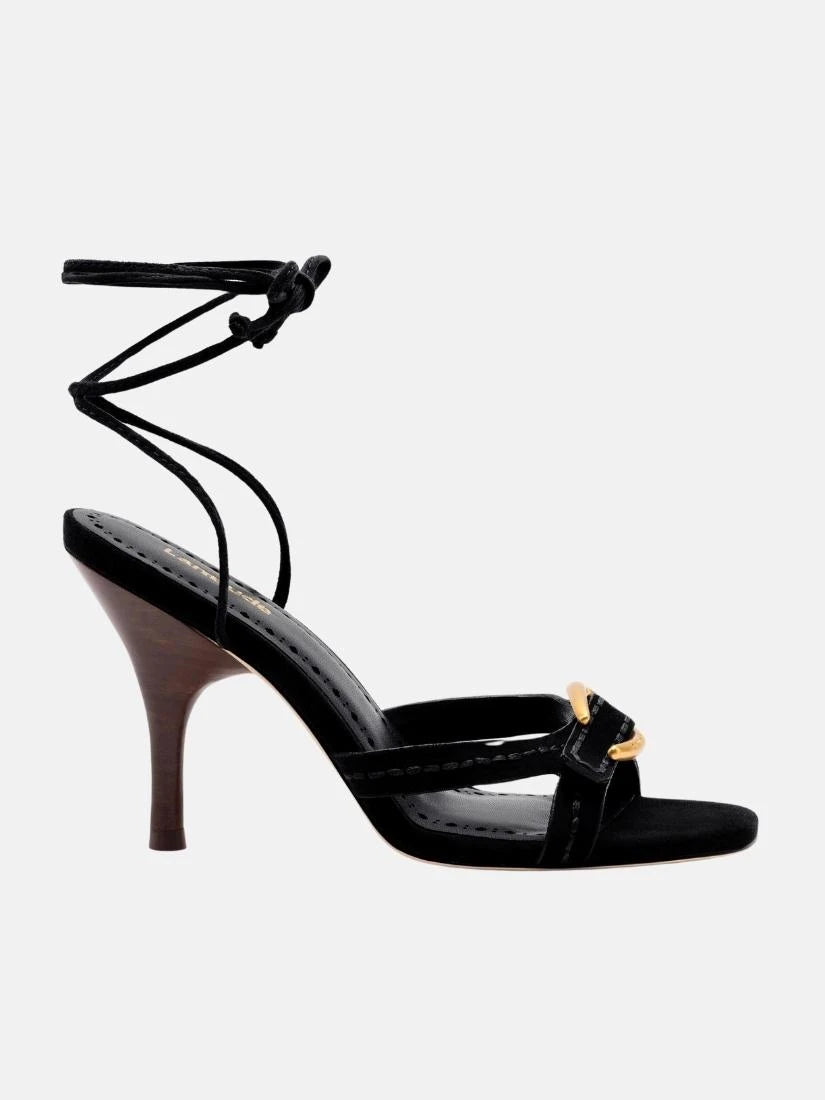 Verona Strappy Sandal In Black Suede