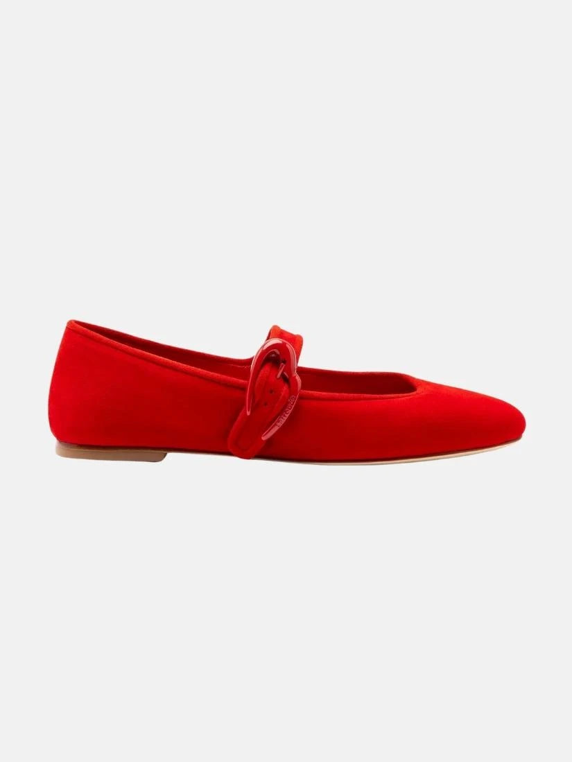 Verona Ballet Flat In Scarlet Suede