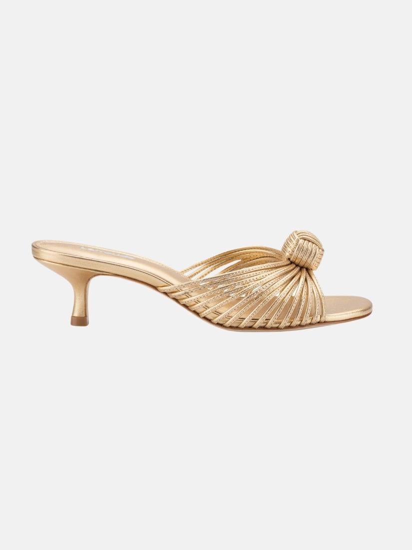 Valerie Mule In Gold Metallic Leather