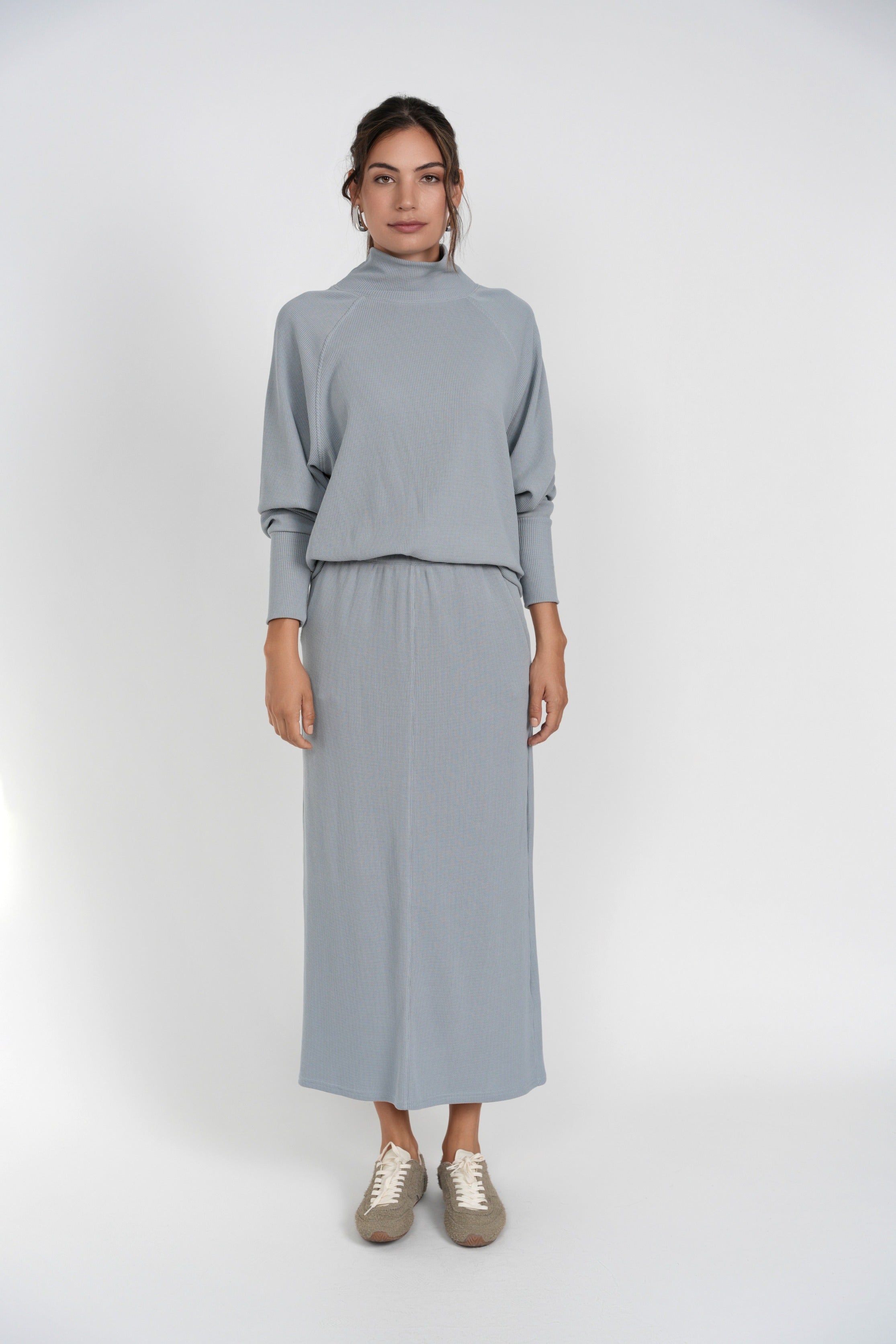 Ally Waffle-Knit Maxi Skirt