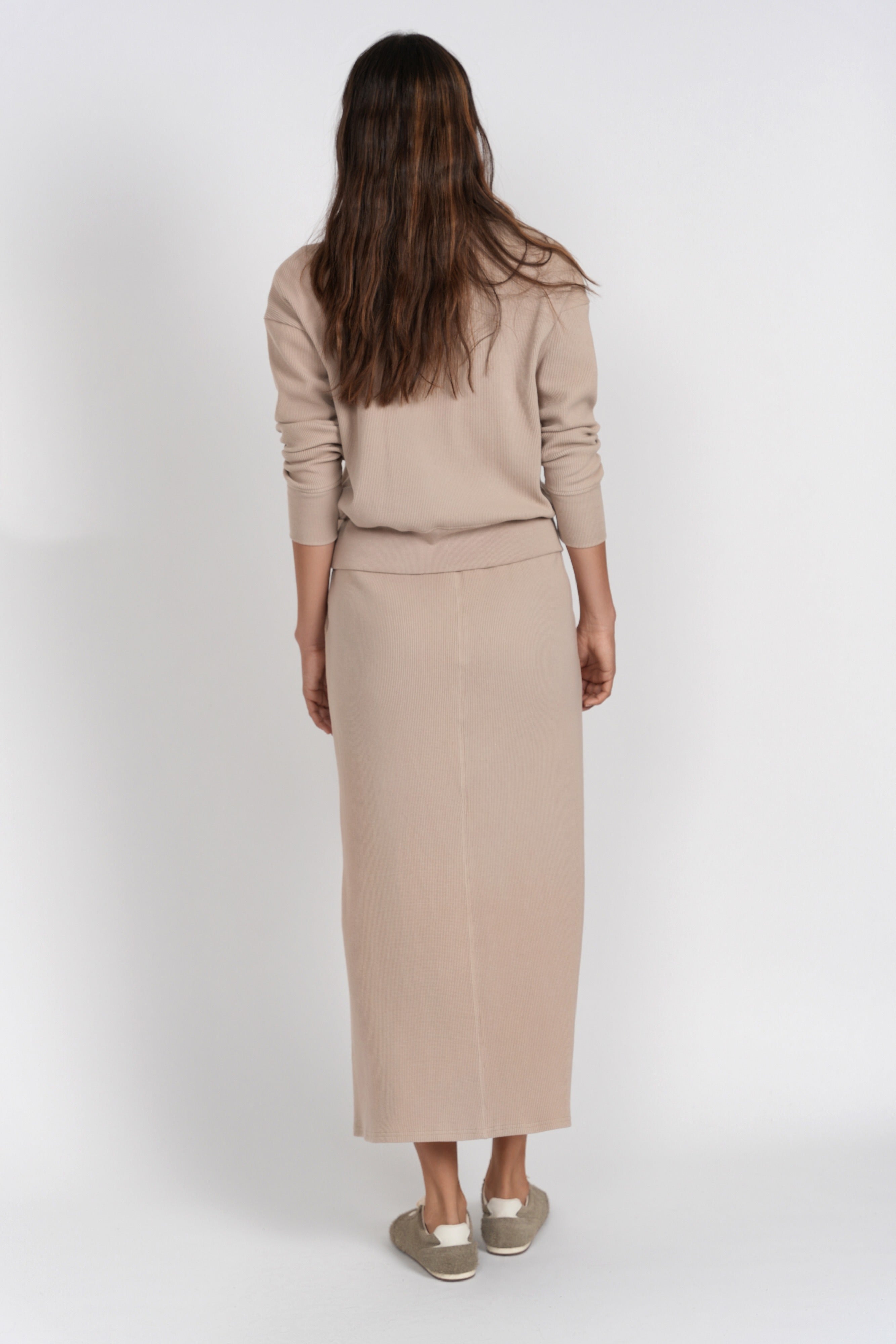 Ally Waffle-Knit Maxi Skirt