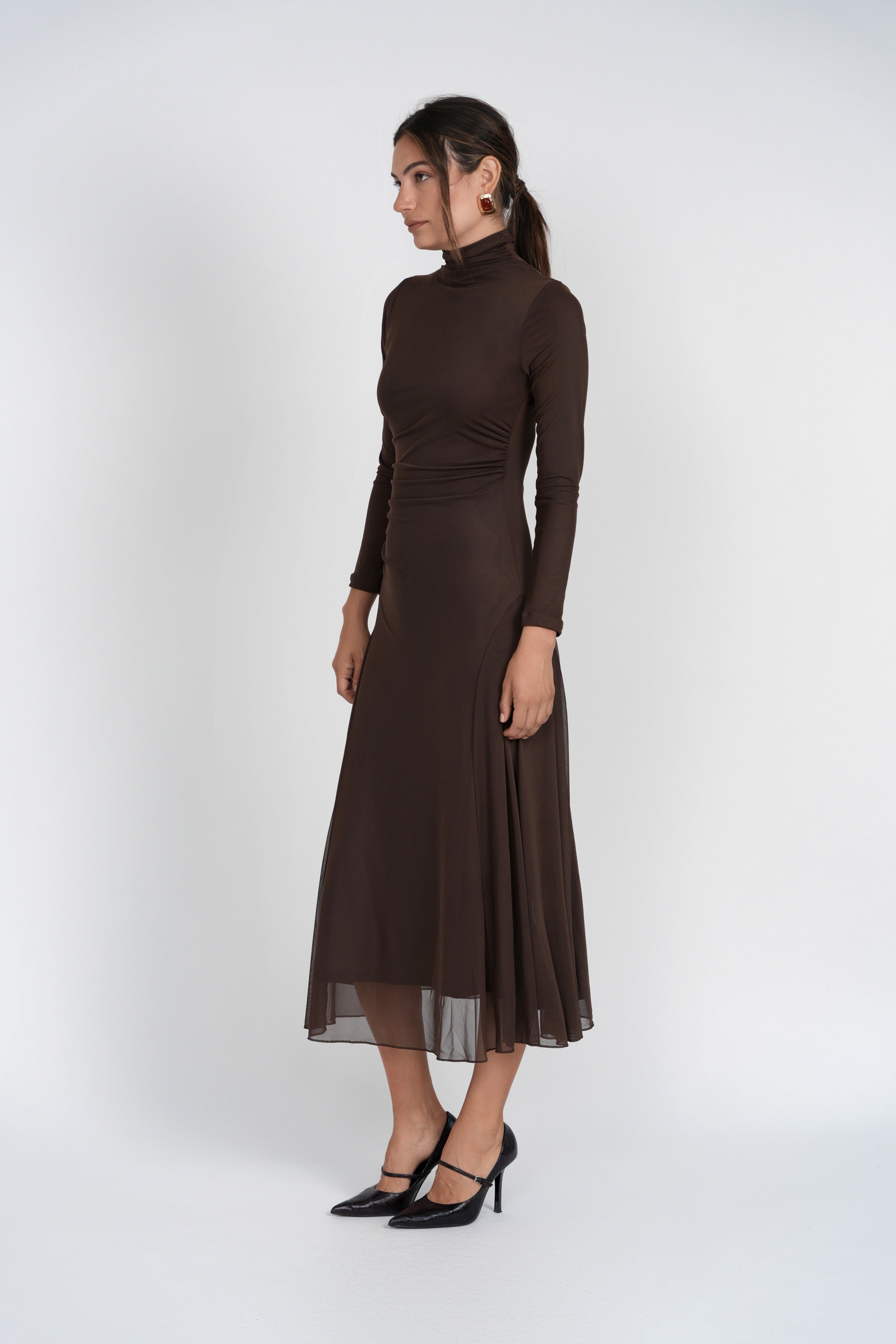 Delilah Mesh Bias Cut Dress