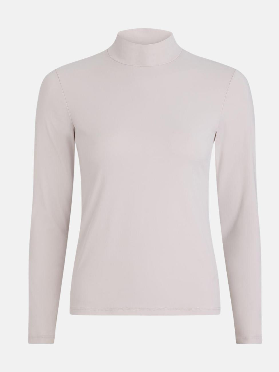 Ava Sleek Mock Neck Stretch Jersey Top