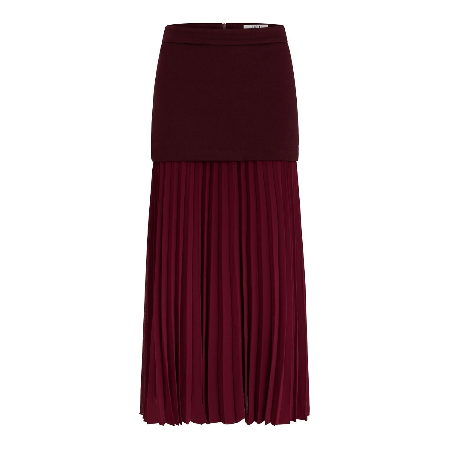 Rose Mixed-Media Knit and Chiffon Skirt