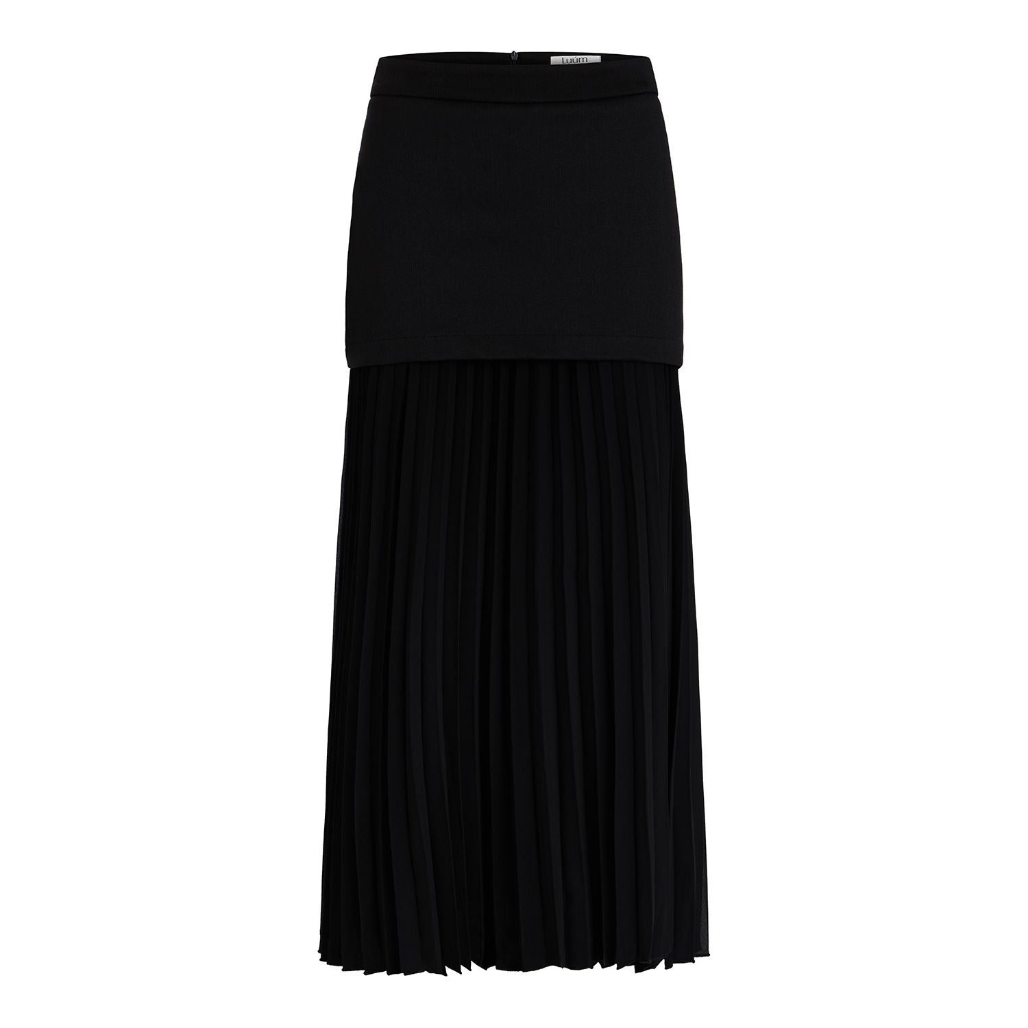 Rose Mixed-Media Knit and Chiffon Skirt