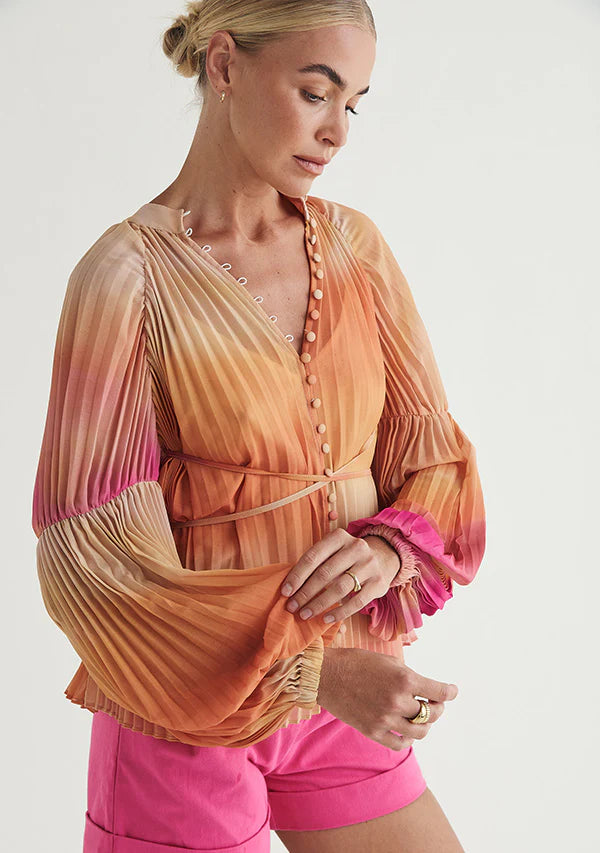 Zephyr Pleated Blouse