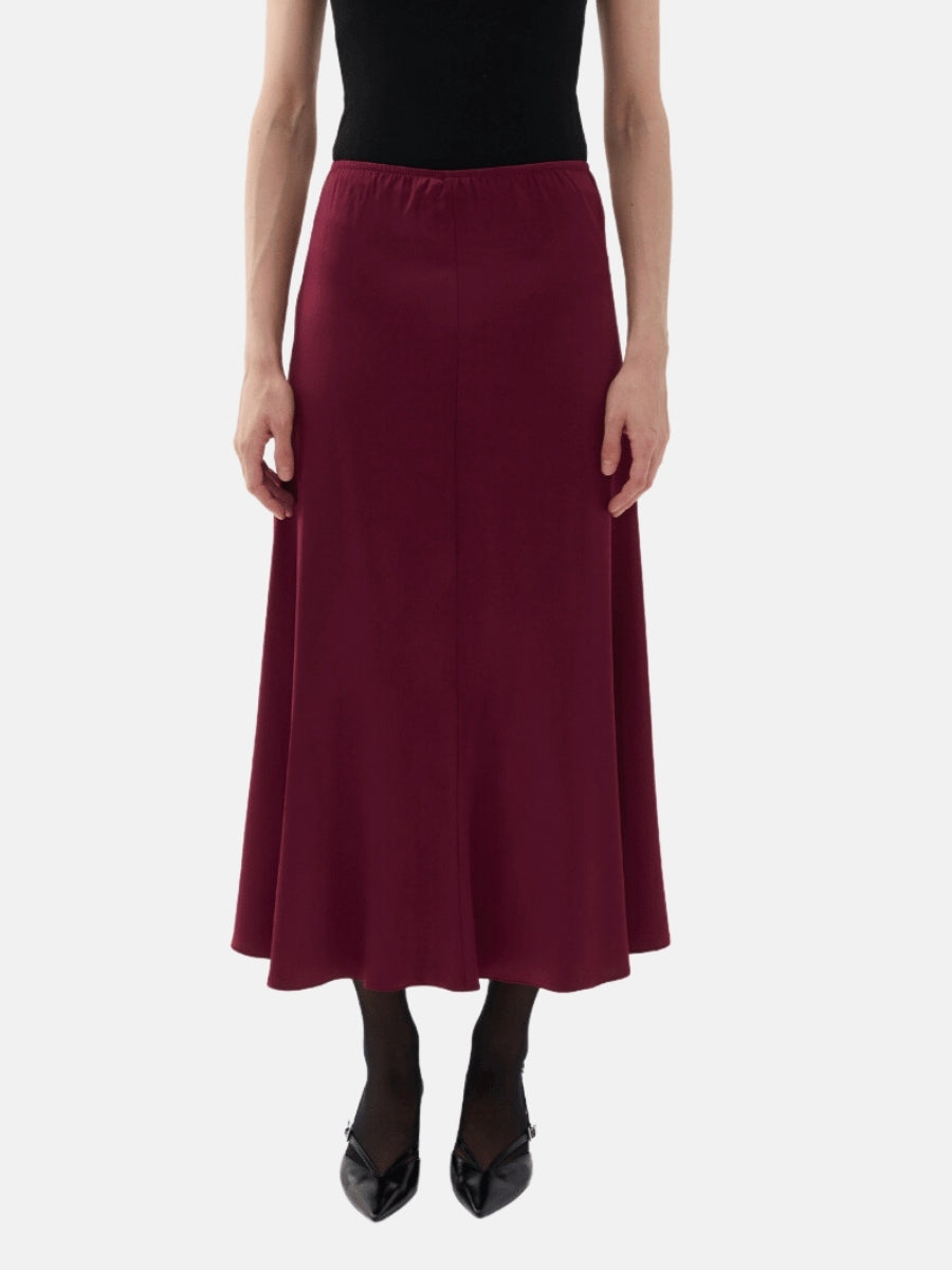 Elastic Waisted Midi Skirt