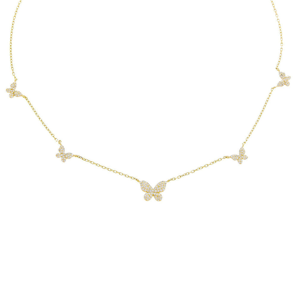 Pavé 5 Butterfly Necklace