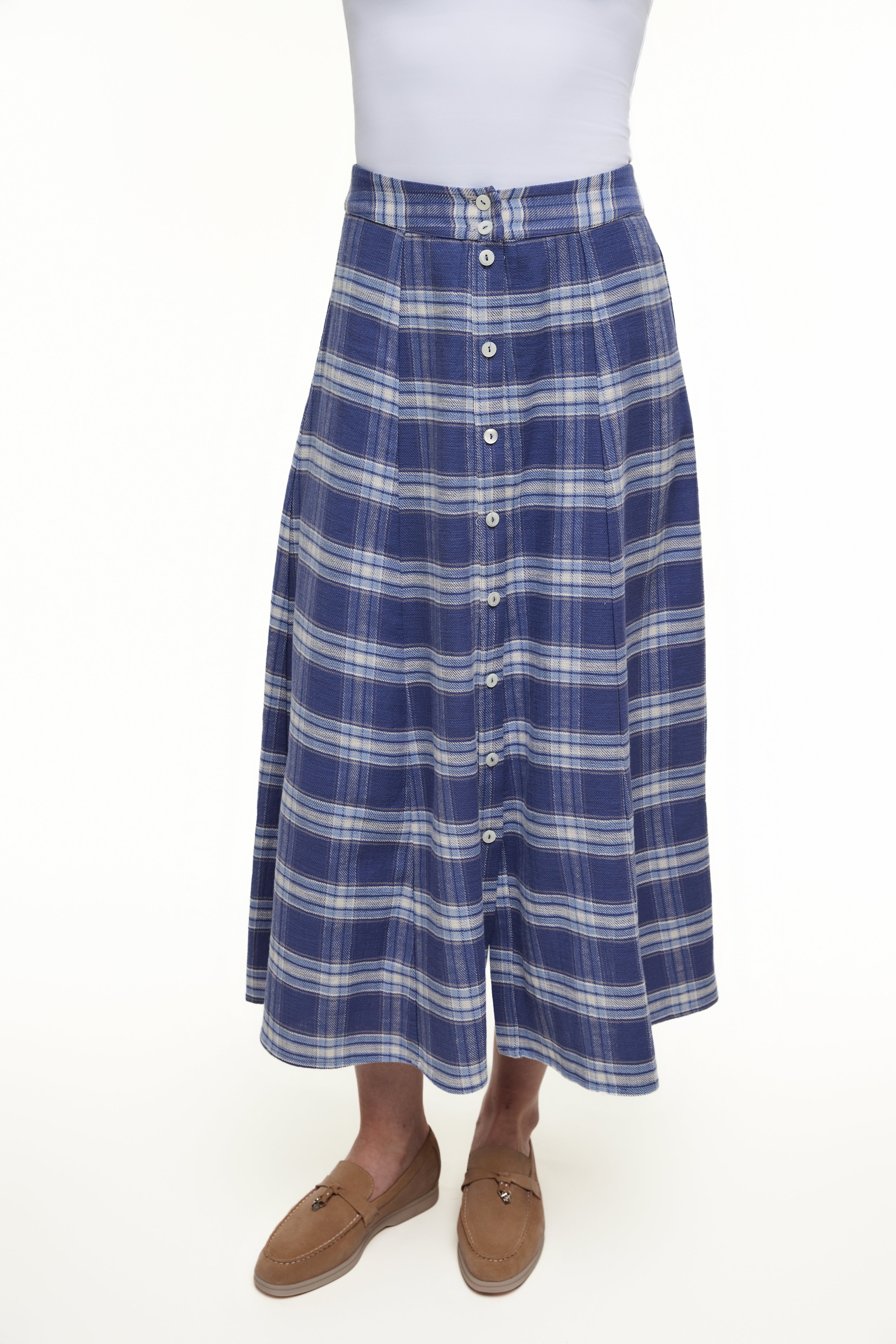 Plaid Midi Skirt