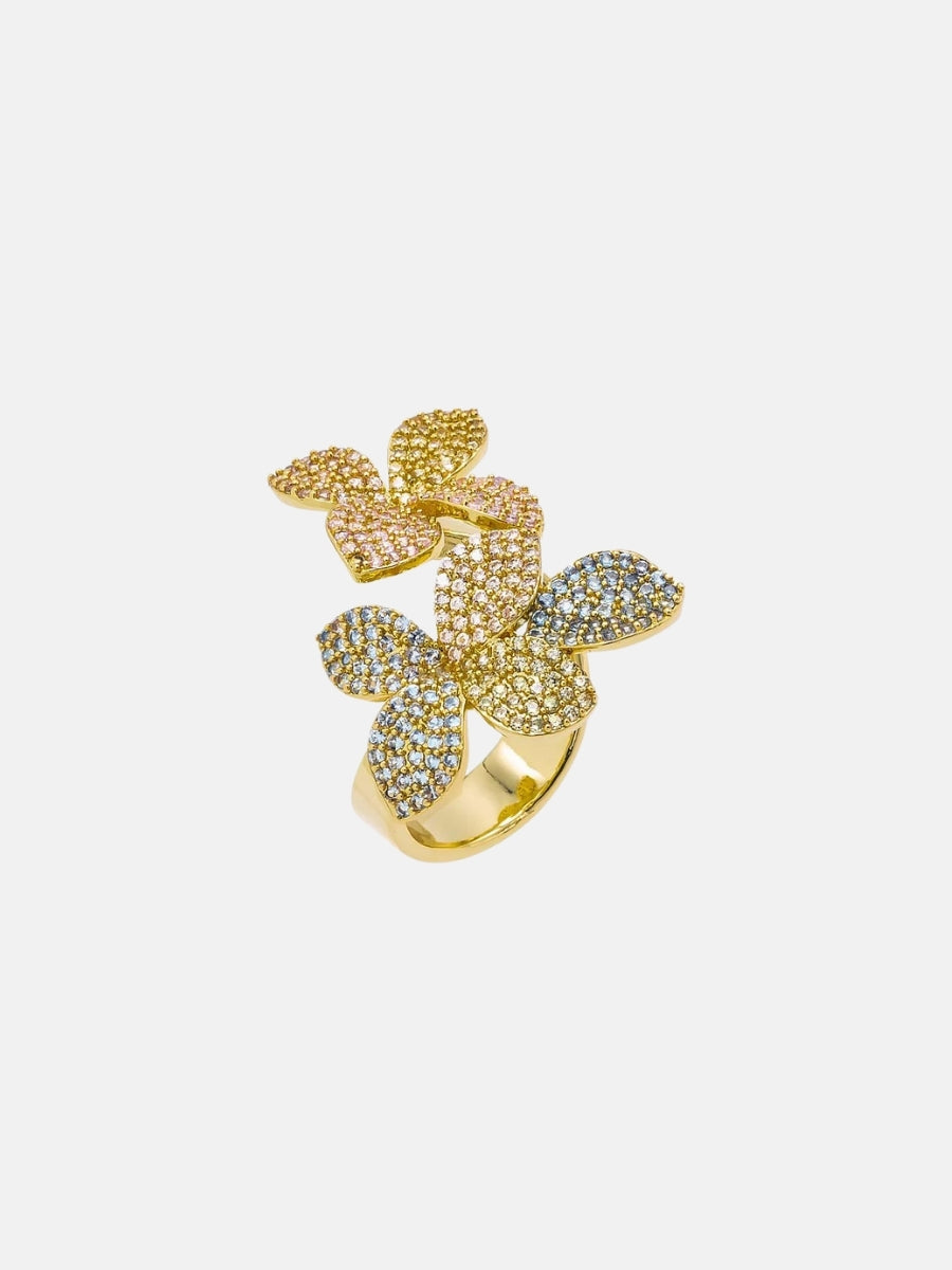Pastel Pave Fancy Flower Ring