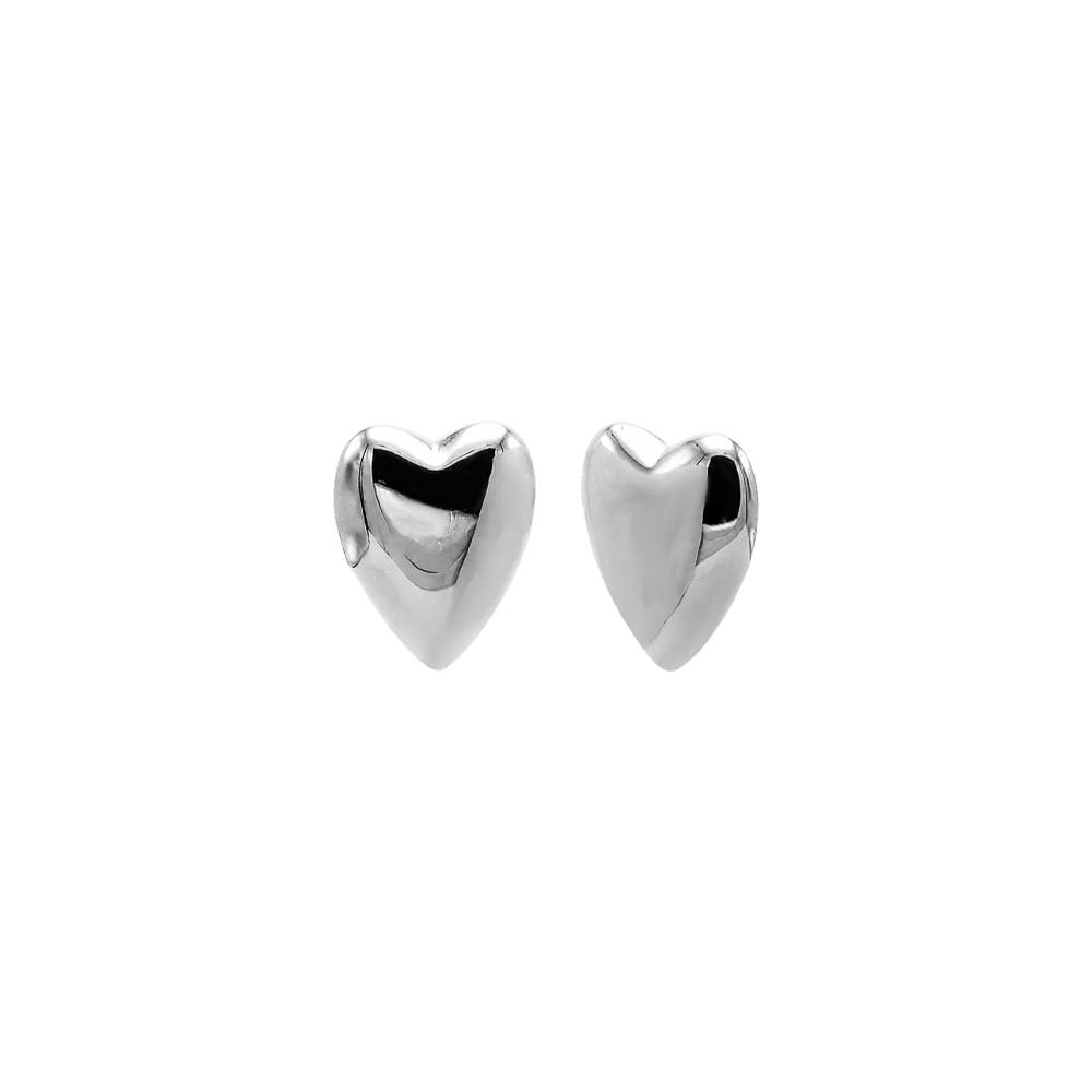 Solid Puffy Heart Stud Earring