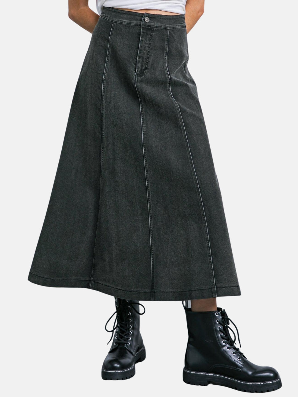 Going with the Season Denim Skirt