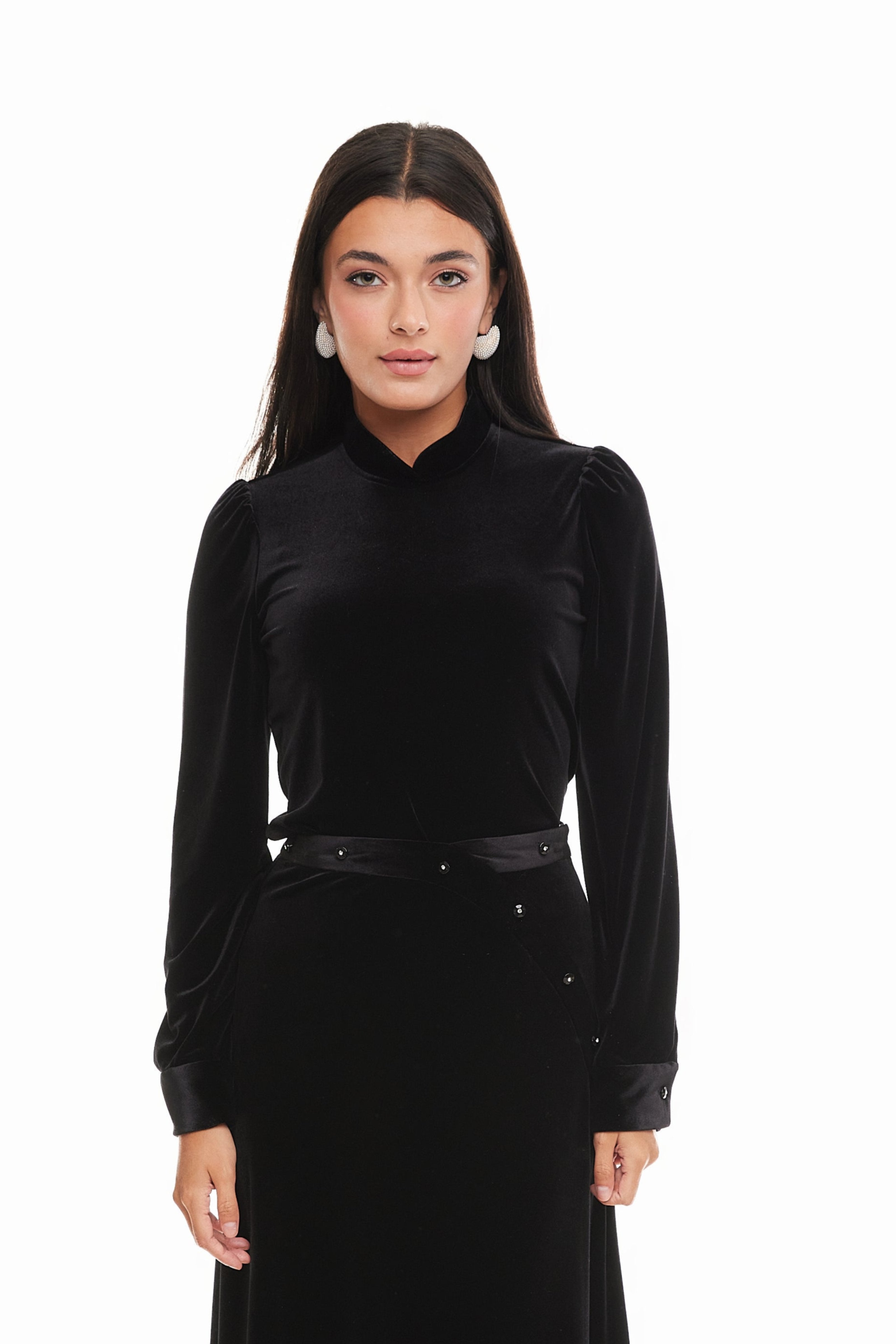 LIV VELVET COLLAR TOP