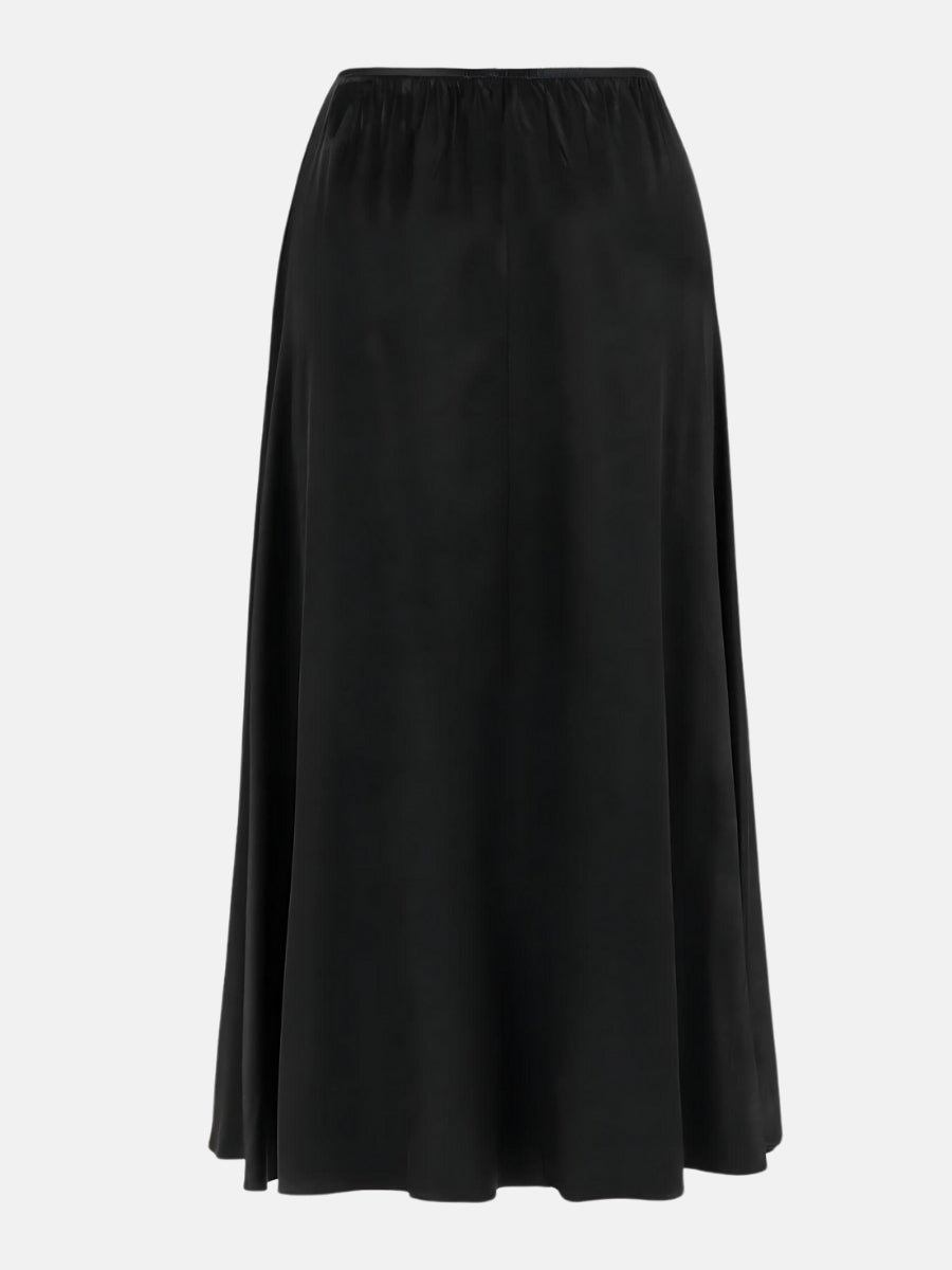 Elastic Waist Midi Skirt